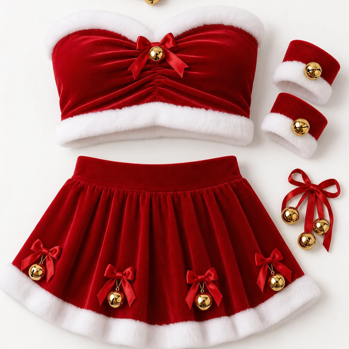 Mean Girls Jingle Bell Santa Claus Halloween Costume Set